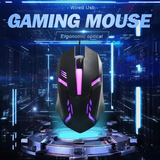Simple RGB Gaming Mouse 1600 DPI - Ergonomic Design (3 Buttons) | BRAND NEW/Black